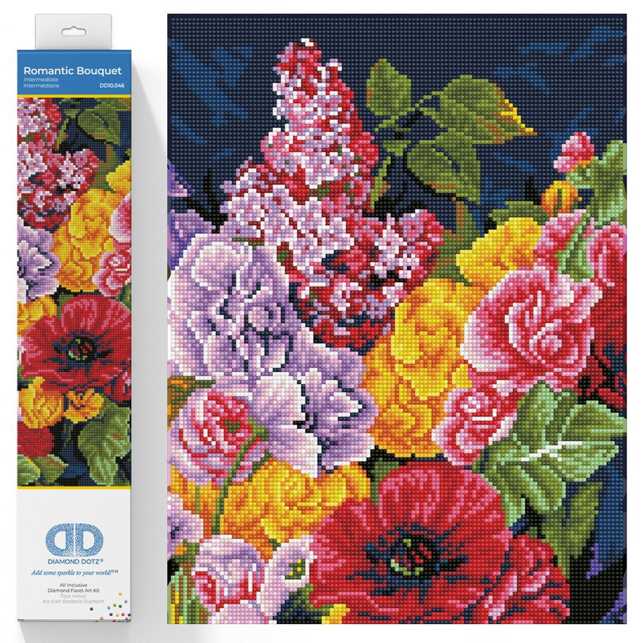 Diamond Dotz Romantic Bouquet Diamond Painting Kits for Adults - Diamond Art Kits a Relaxing Creative Craft Kit with Dotz Gems 12x28